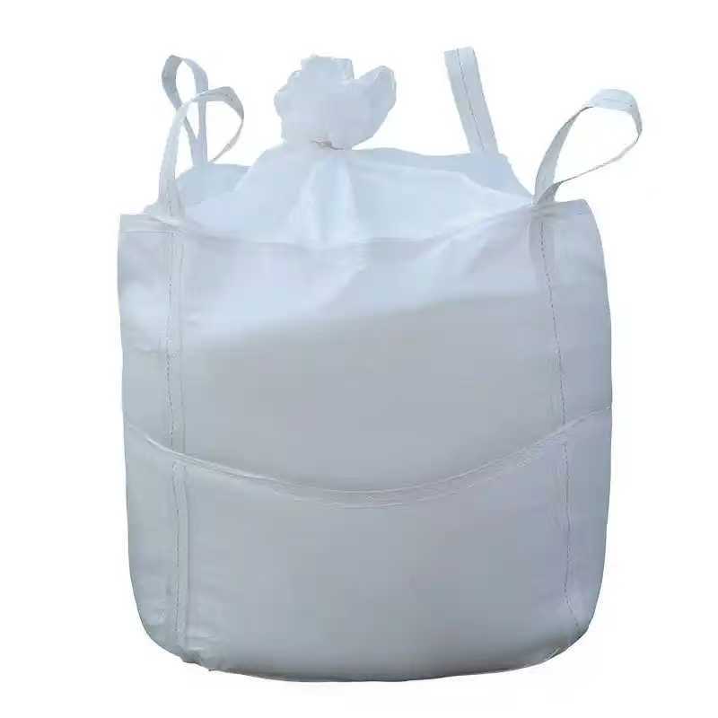 High quality white thickened ton bag with super strong thick material and double strength bottom