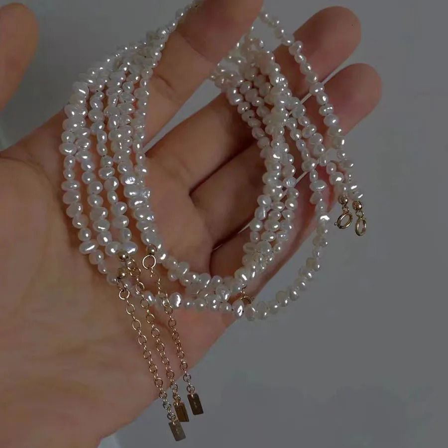 High Quality Fashion Natural Small Freshwater Pearl 14K Gold Filled Female Chokers Necklace Jewelry For Women Chains Gifts 250322