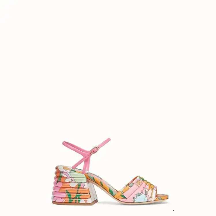 Pink High Heels Sandals Fashion PU Leather Peep Toe Chunky Heel 6CM Woman Concise Ankle Buckle Shoes Elegant Summer New