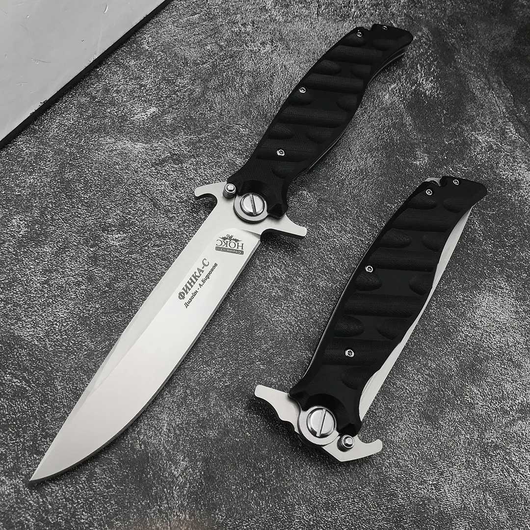 Jackknife Russian HOKC Finka tactical folding knife D2 blade G10 handle hunting survival pocket knife camping hunting EDC toolXJ250326