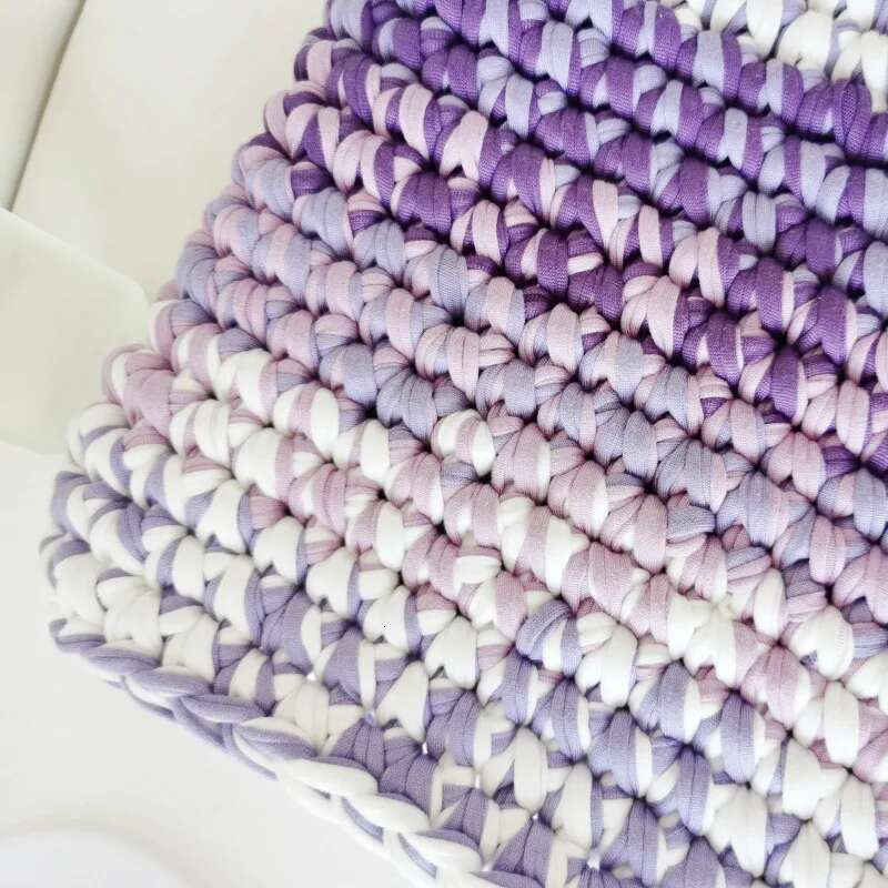 Ladies Handmade Cloth Strip Laptop Bag Knitted Crocheted Computer Protective Case Bags For Women