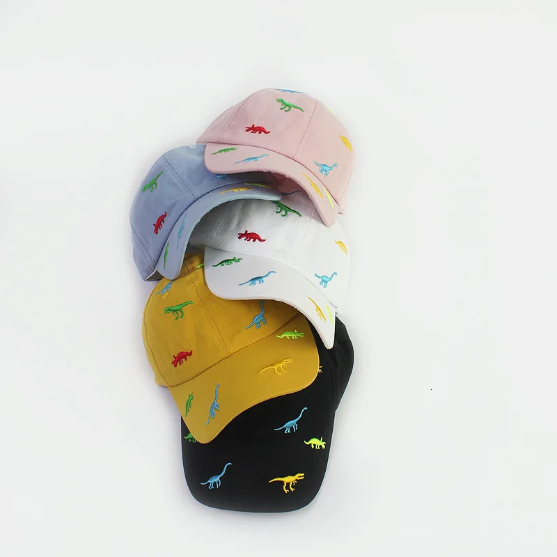 Cartoon Dinosaur Embroidery Baby Cap Summer Kids Baseball Cap Outdoor Adjustable Infant Boy Girls Sun Hats 250326