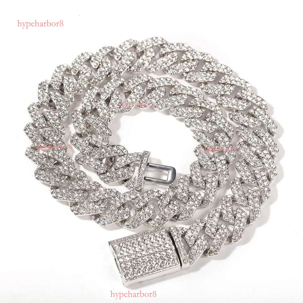 necklace designer jewelry chains for men cuban Customization Hip hop k Necklace White gold Plated Iced Out moissanite dia Cuban Chain goth chain