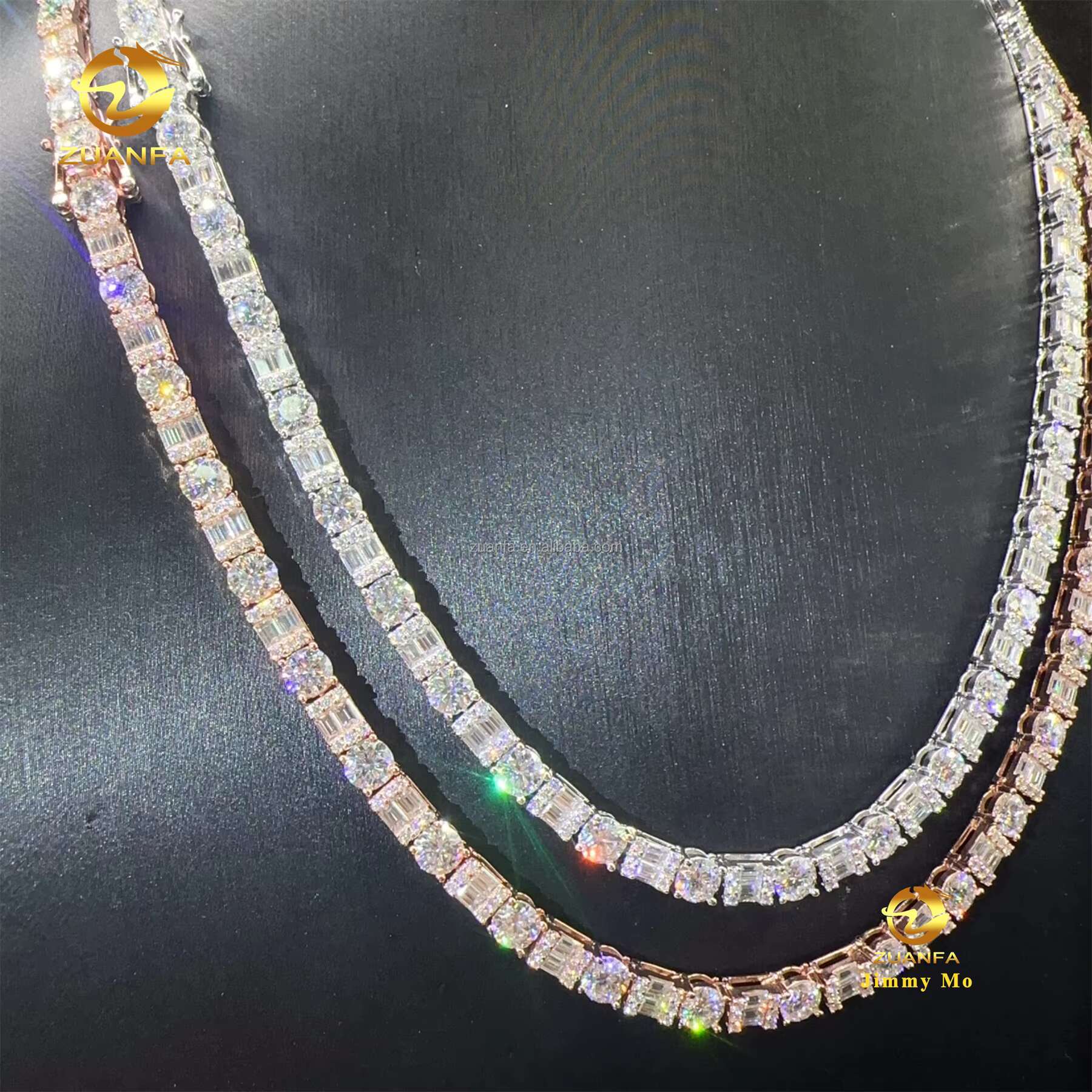 New Trendy New Arrivals Hot Selling Iced Out Hip Hop 925 Silver VVS1 Moissanite Diamond Cluster Tennis Chain Bracelet