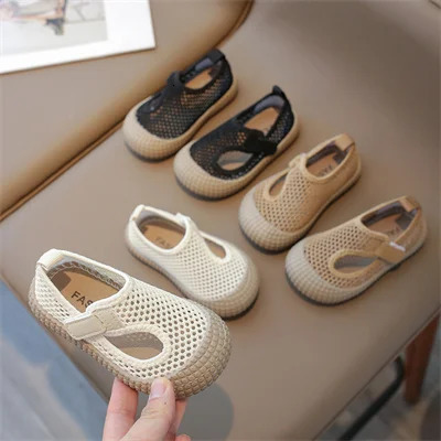 Childrens net surface breathable soft sole comfortable casual sandals boys and girls summer casual sports sandals 250326
