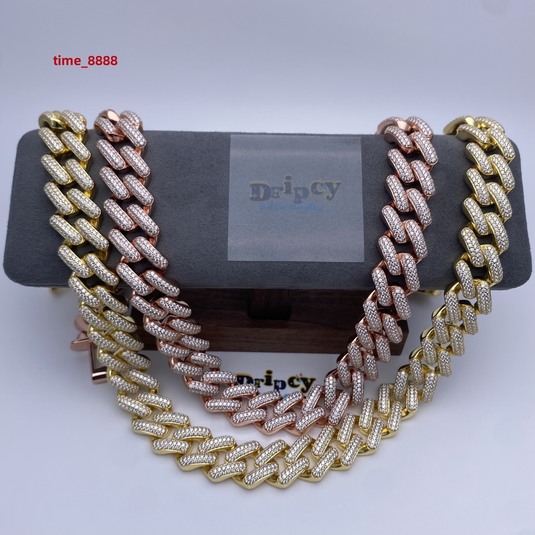 Fine Jewelry Moissanite Vvs1 d Color Cuban Link Chain Real Iced Necklace Hip Hop Pass Test Bracelet Cuban Chains