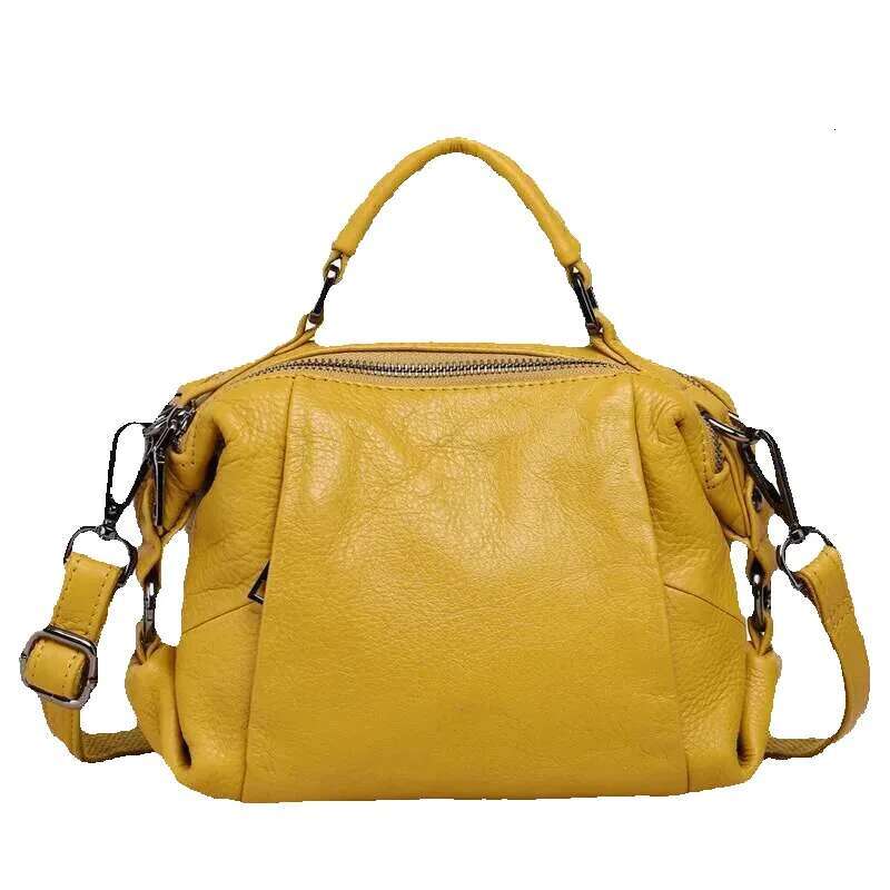 Women's Genuine Leather Boston Handbags Designer Purses Ladies Shoulder Crossbody Bag High Quality Top Handle Messenger Bags