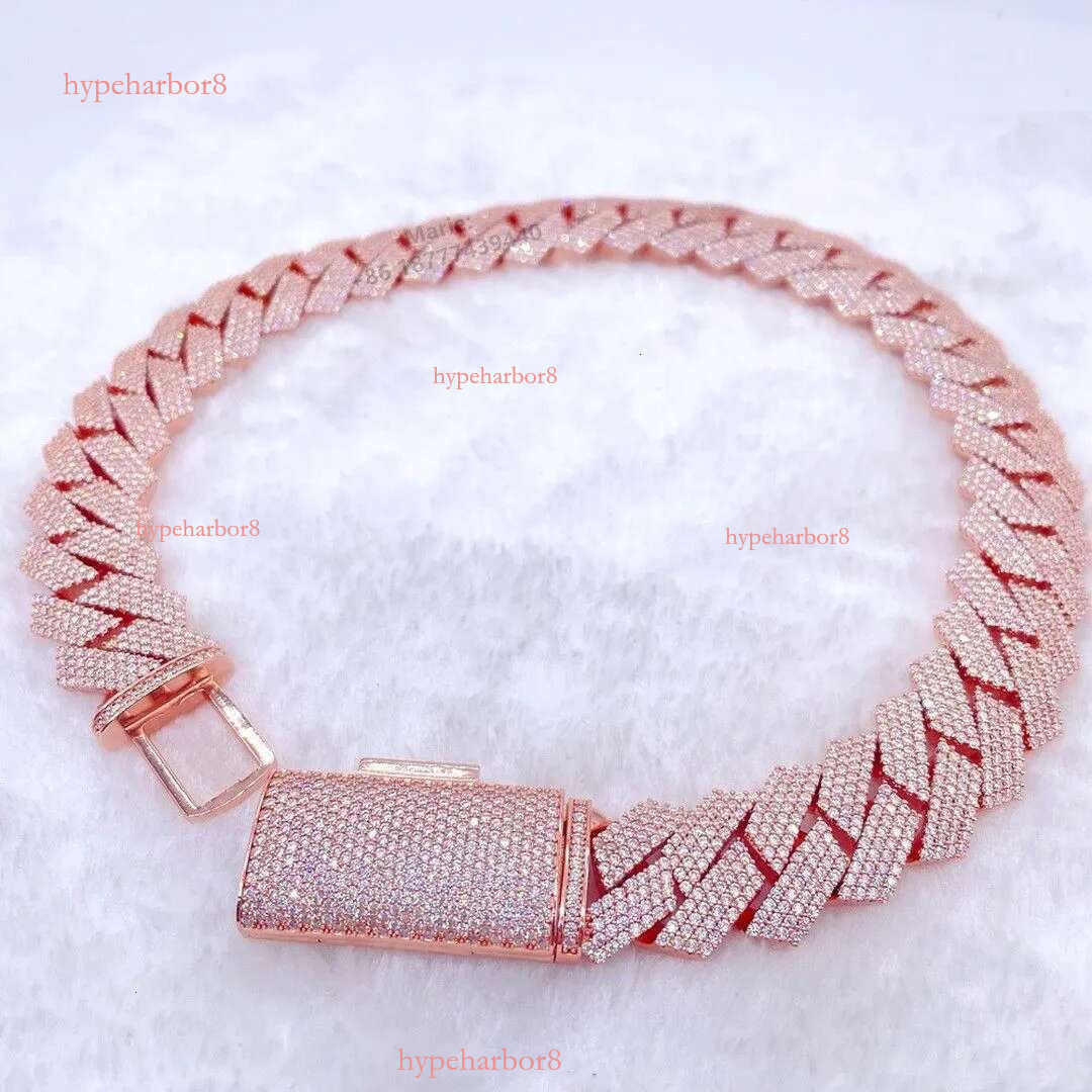 cuban k bracelet gold necklace 20mm Width 3 Row hop hip jewelry iced Out moissanite chain necklaces designer gift jewelery chains for men