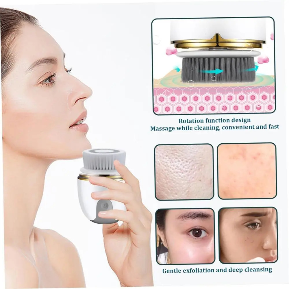 Electric Cleanser Waterproof Facial Cleansing Brush with 3 Heads/2 ModesBeauty Appliances for Exfoliating CleansingMassaging 250321