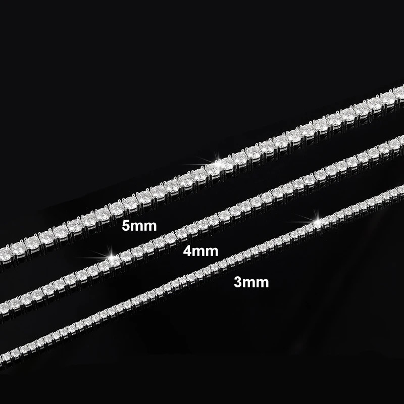 NeeTim 345mm womens tennis necklace S925 silver 18k goldplated fashionable hiphop party jewelry 250317