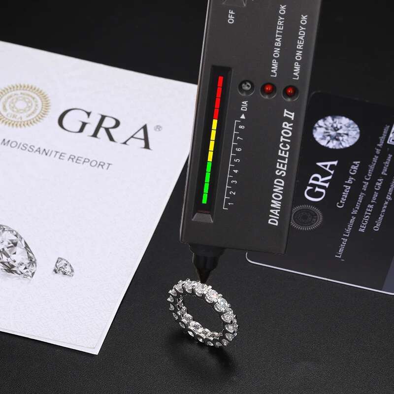 TUHE GRA Certified Unisex 3MM VVS1 Moissanite For Woman Rings 925 Silver Engagement Rings Wedding Band