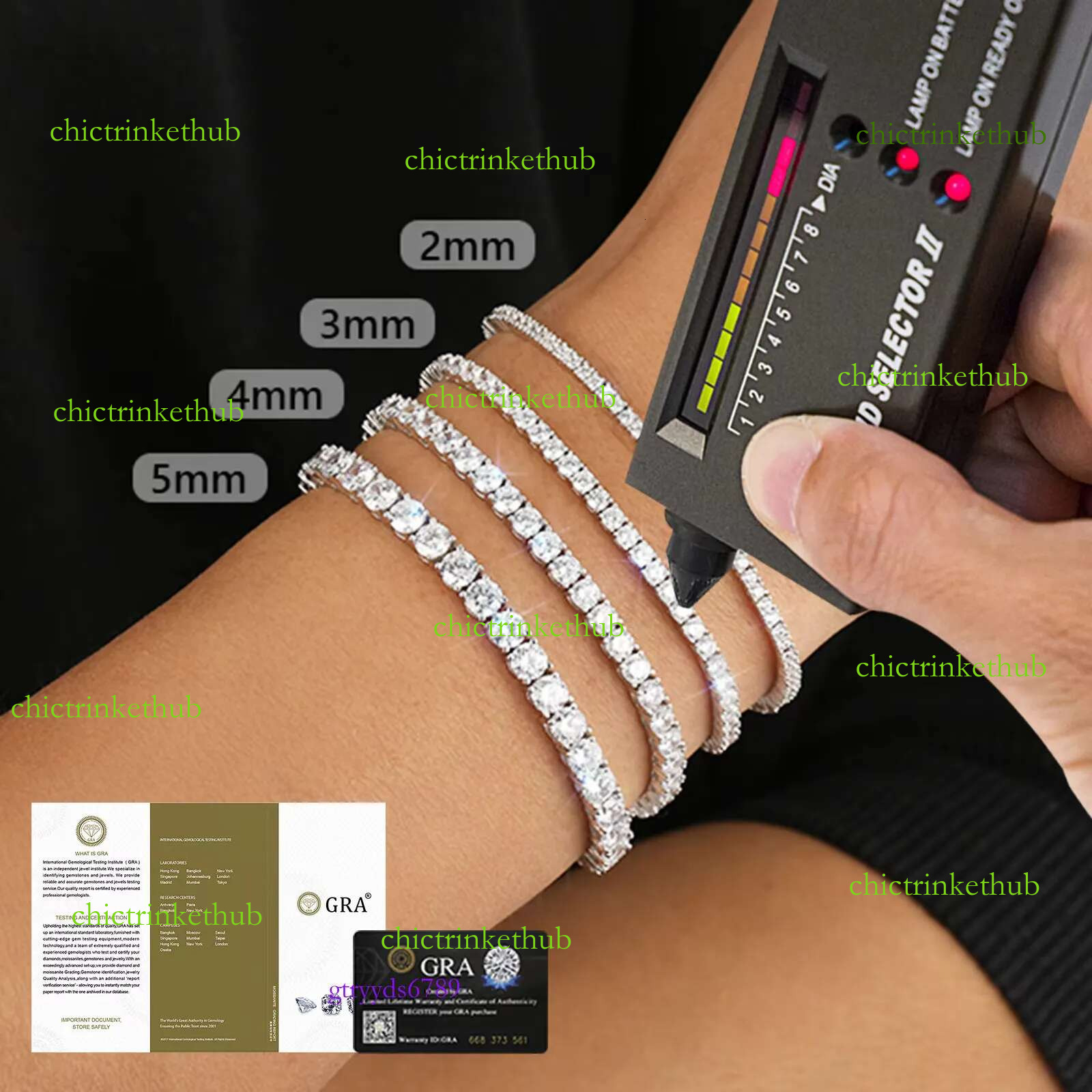 fine jewelry vvs moissanite chain 2mm 3mm 4mm 5mm sterg sier white gold women men gra lab dia tennis bracelet