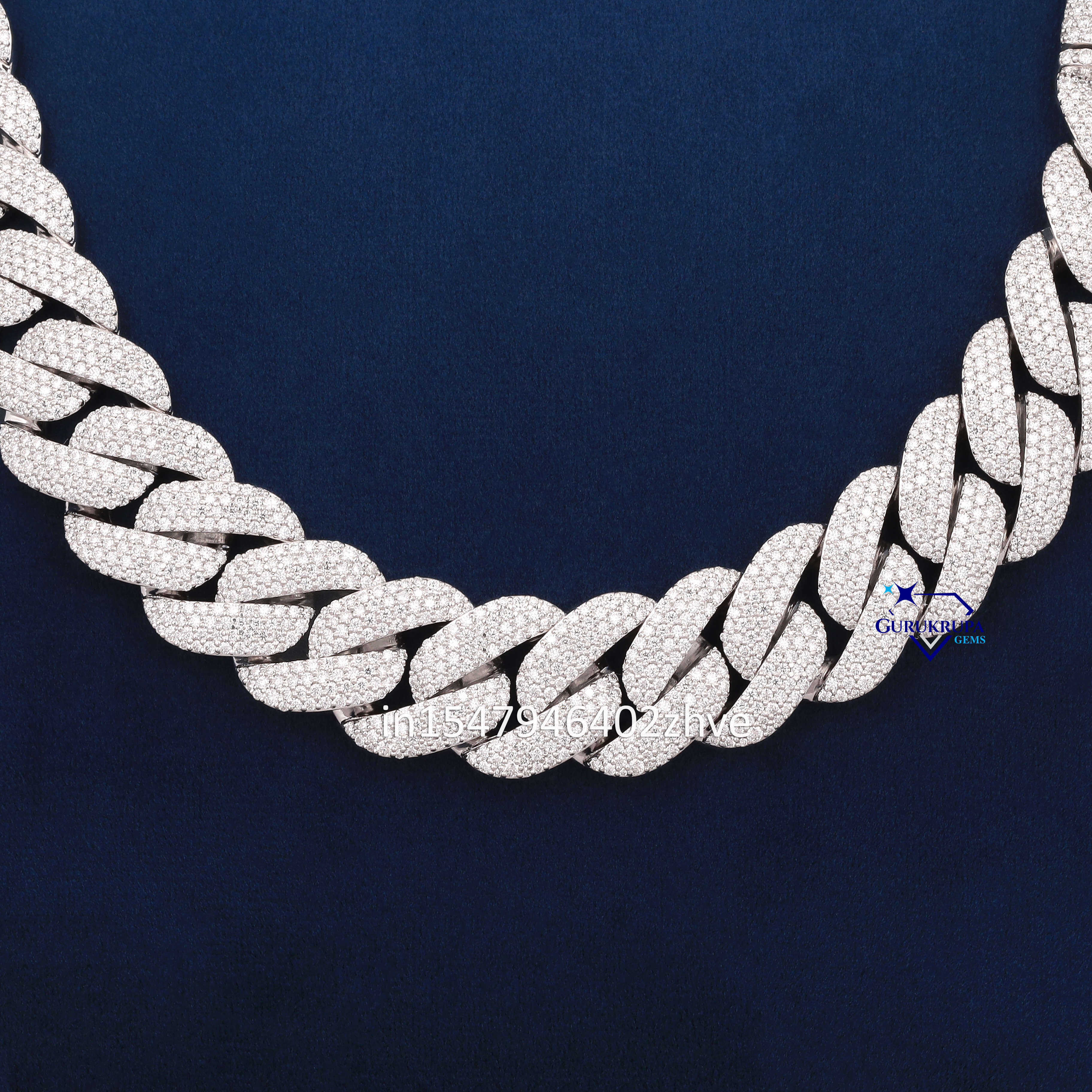 Custom 22MM Moissanite Cuban Chain Necklace Popular Shine Brightly 925 Sterling Silver Cuban Link Chain for Men Women
