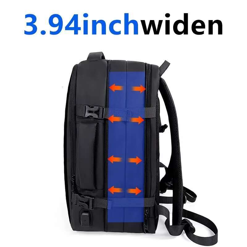 Elejrny Men Business 17.3Laptop Large Capacity Expandable Backpack Waterproof USB Travel Backpacks Men Camping