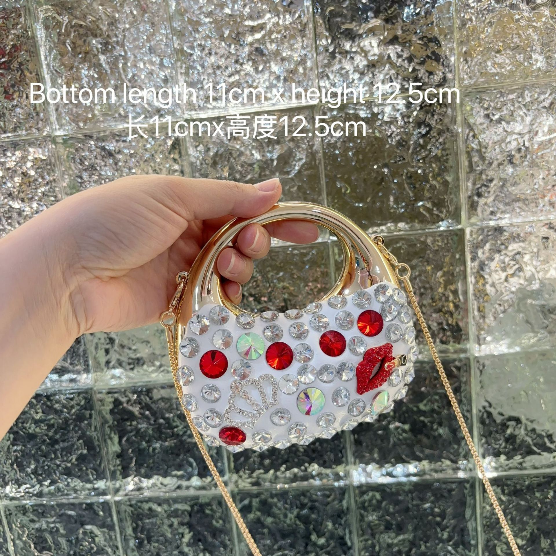 2025 New Fashionable Women's Summer Versatile Acrylic With Diamond Banquet Bag Handbag