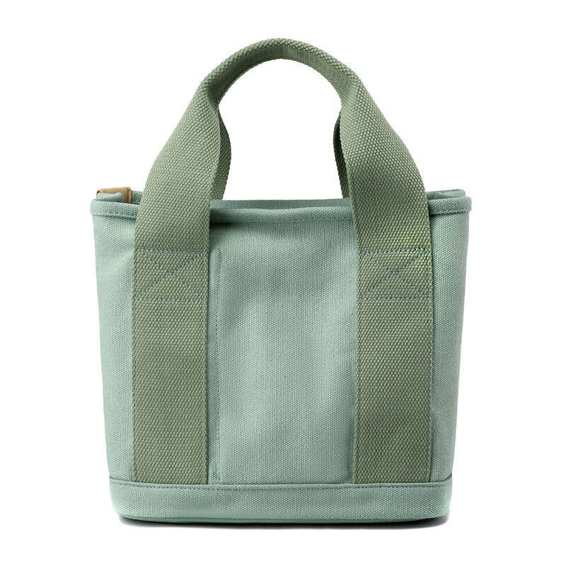 Small with zipper, Japanese thousand layer small ladies shoulder bag, portable thickened canvas mobile phone bucket tote bag