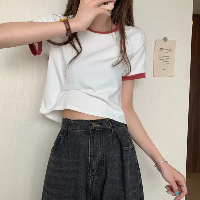 T-shirt Short sleeved Chic Summer Wear Korean version niche ultra-thin short top 250321