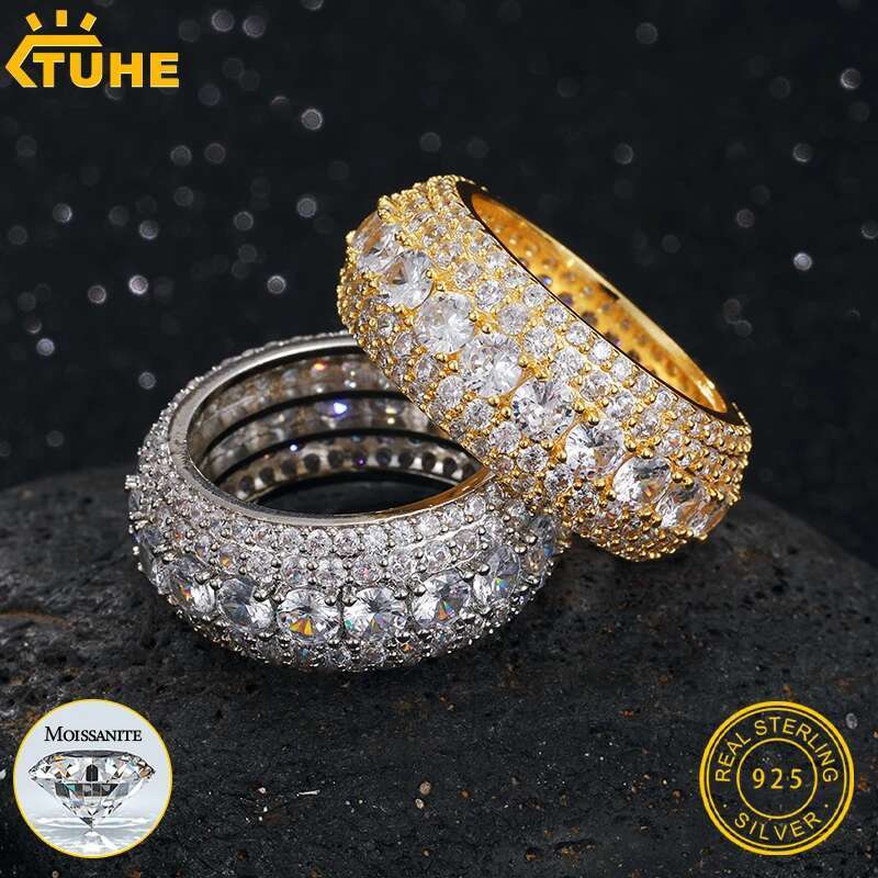 Customized Rings Unisex Moissanite Men Rings Silver 925 Luxury Moissanite Women Fine Jewelry