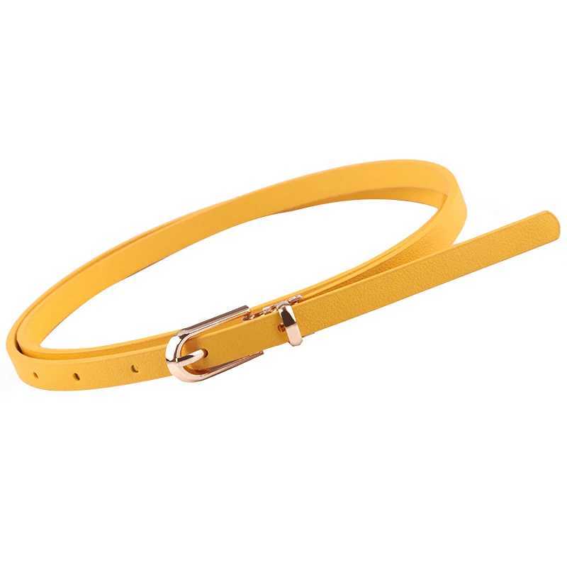 Multi colored thin strip Pu leather belt used for dresses sweaters jeans candy colors pin buckle belts casual belts W250326