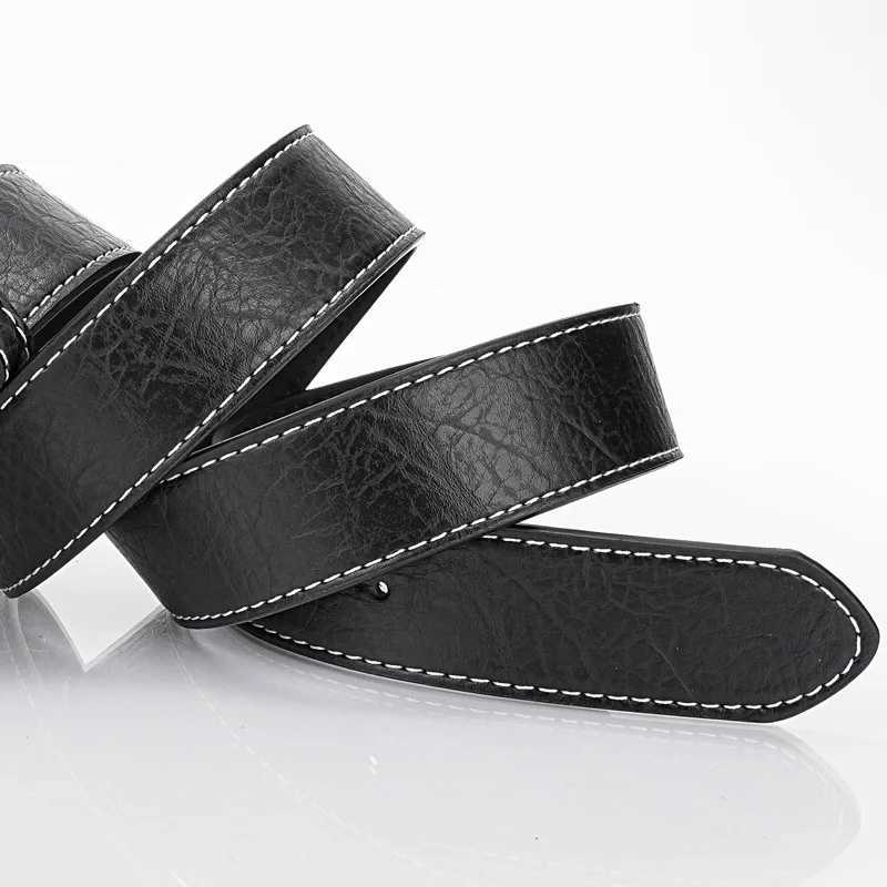 Mens and Womens Black Belt Poker Pattern Belt Fashion and Casual Cinturon Mens Belt W250326