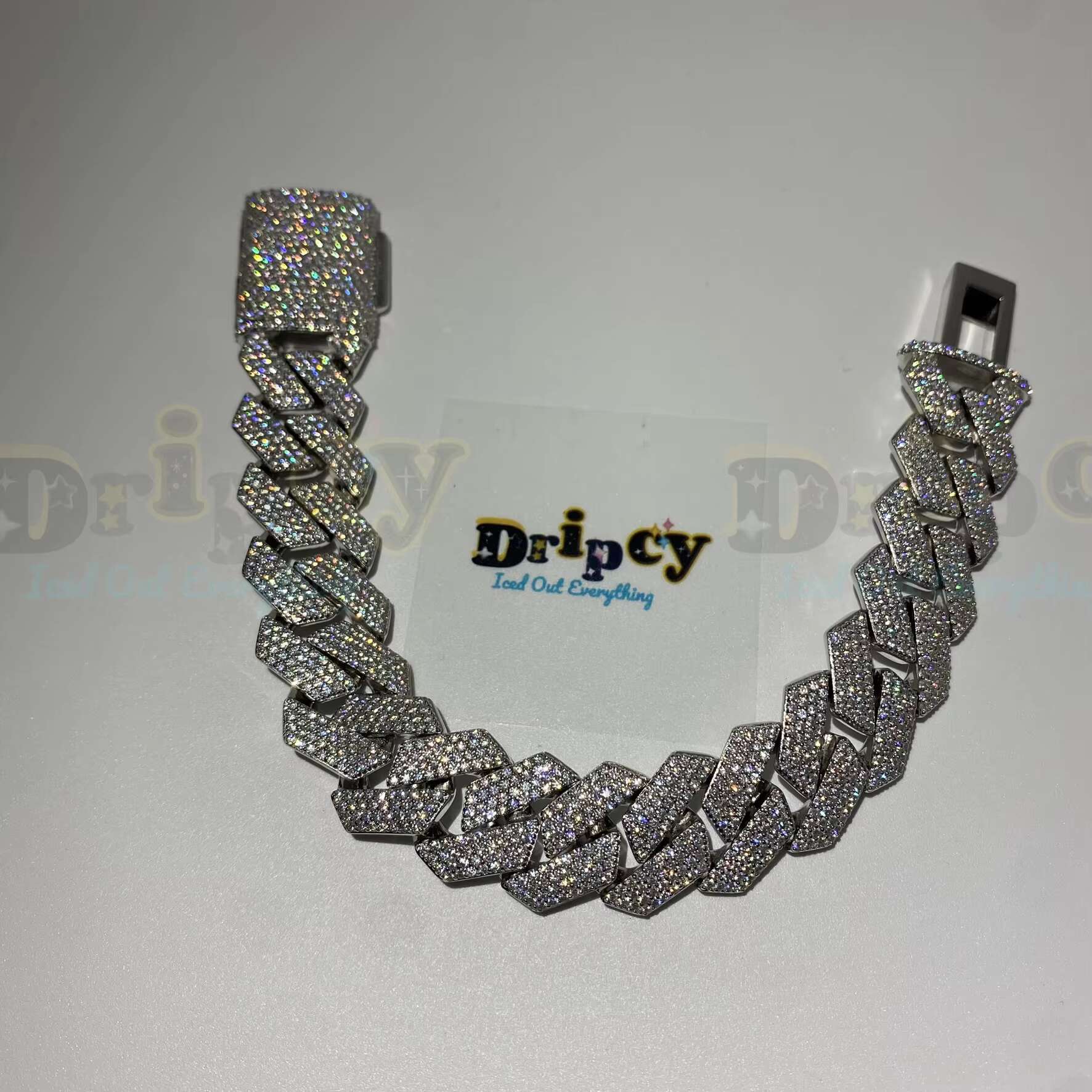 Factory Moissanite Vvs1 d Color Cuban Link Chain Real Iced Necklace Hip Hop Pass Diamond Test Blingbling
