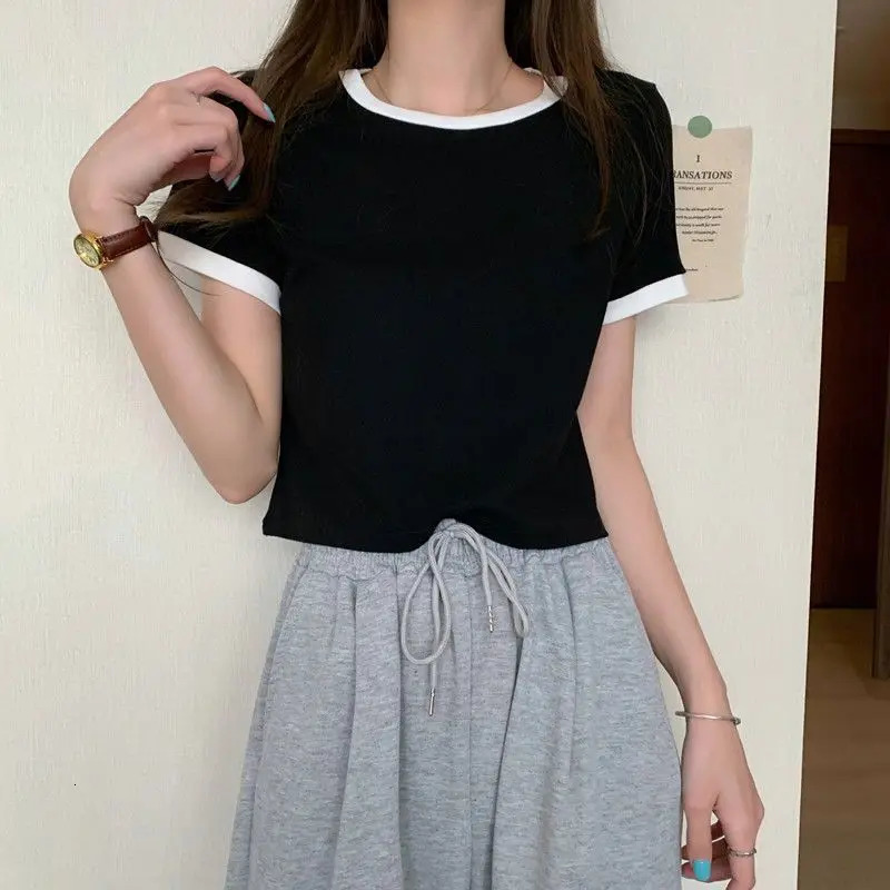 T-shirt Short sleeved Chic Summer Wear Korean version niche ultra-thin short top 250321