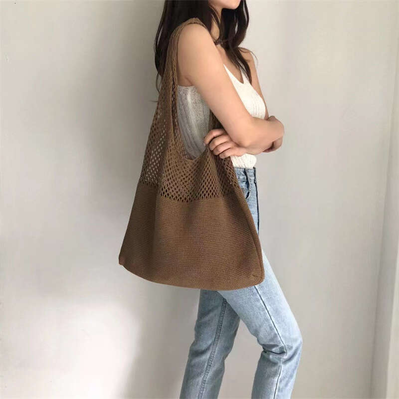 2022 New Korean INS Knitted Fashion Shoulder Handbag High Capacity Tote Bag Tide