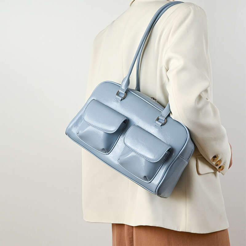 3f 2025 New Tote Large Capacity Women's Single Shoulder Underarm Oil Wax Leather Double Bag Casual Handbag