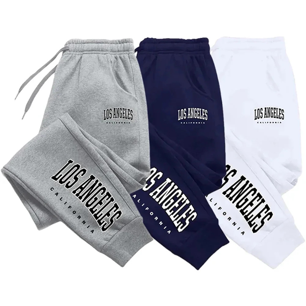 Los Angeles mens and womens sports pants with elastic waist casual outdoor highquality fashion version 250326