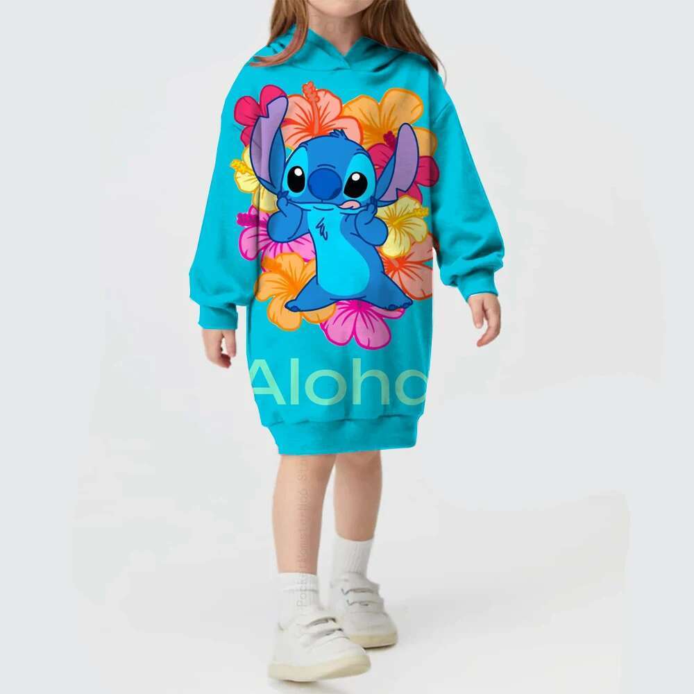 Ddmyshoesvip Spring And Autumn New Children S Clothing Dress Printed Casual Sportswear Cartoon Girl Hoodie Sweater