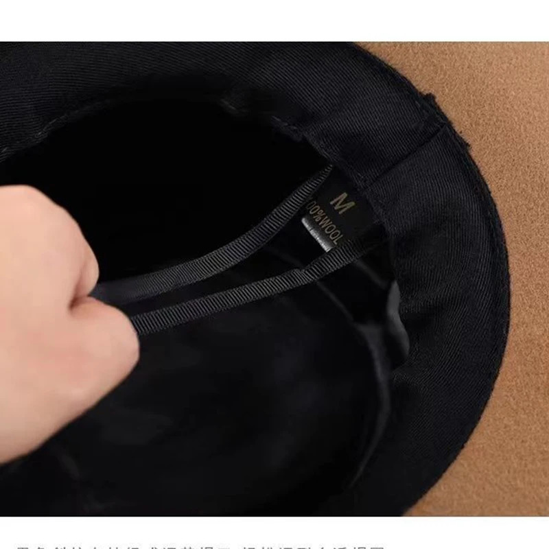 Black Fedora hat unisex wide brown jazz top hat autumn winter classic elegant Panama hat gentleman hat wholesale Chapeau 250325