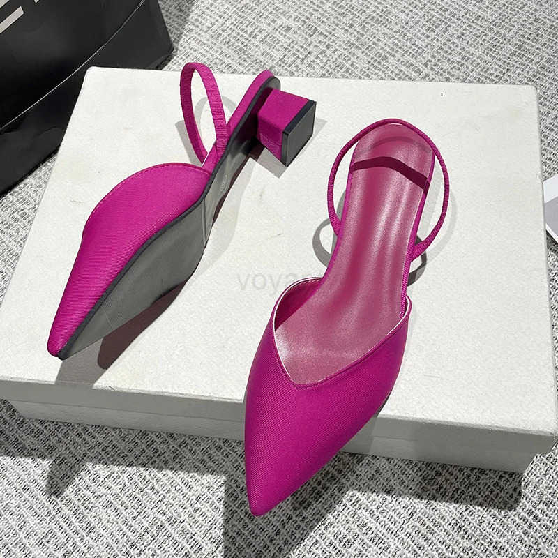 New Brand Wen Sandal Shoes Thin Low Heel 4cm Pumps Dress Shoes Ladies Fashion Pointed Toe Shallow Slingback Mes Z250326