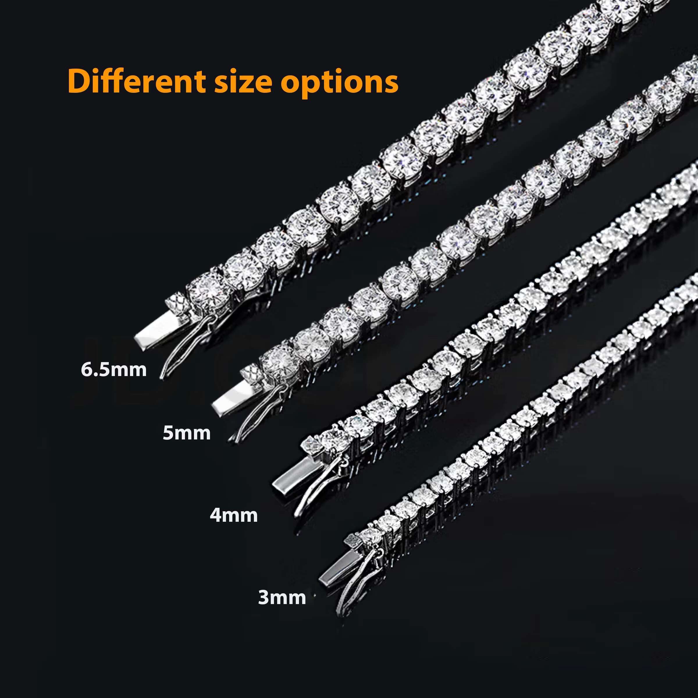 Moissanite Tennis Chian Silver925 With 18K Gold Plated D Color VVS Moissanite Diamond Chain Necklace Fashion Tennis Style