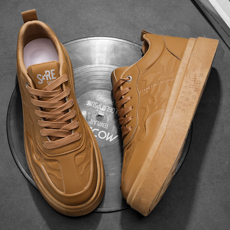 2025S New Trend Designer Summer Breathable Men S Thick Soled Versatile White Casual Board Shoes