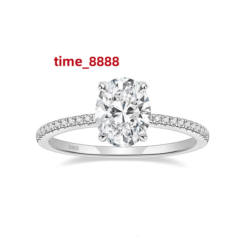 Personalized S925 Sterling Silver Plated 9k/10k/14k/18k Gold Oval Cut Zircon Diamond Engagement Ring Fot Women
