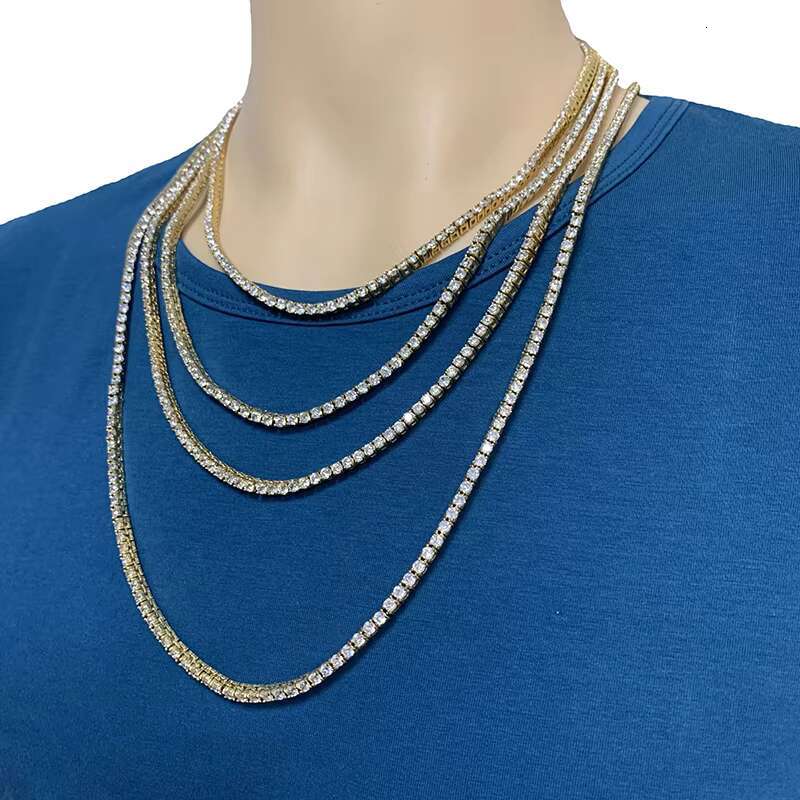 High Quality Latest Fashion Mossanite Mens Tennis Chain Moissante That Pass Diamond test