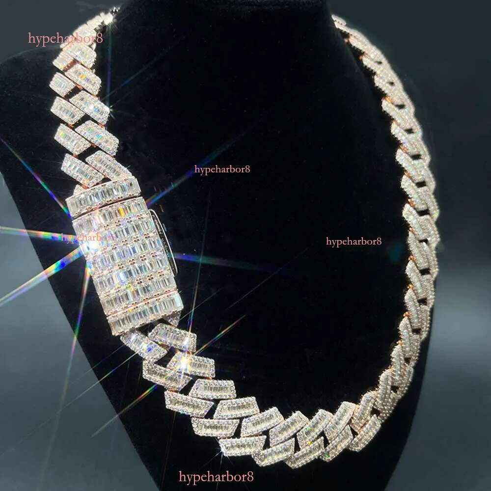 necklace moissanite dia men designer Customization Cuban Full Iced Out Hiphop Chain Pass The Dia Test ice out cuban k chain