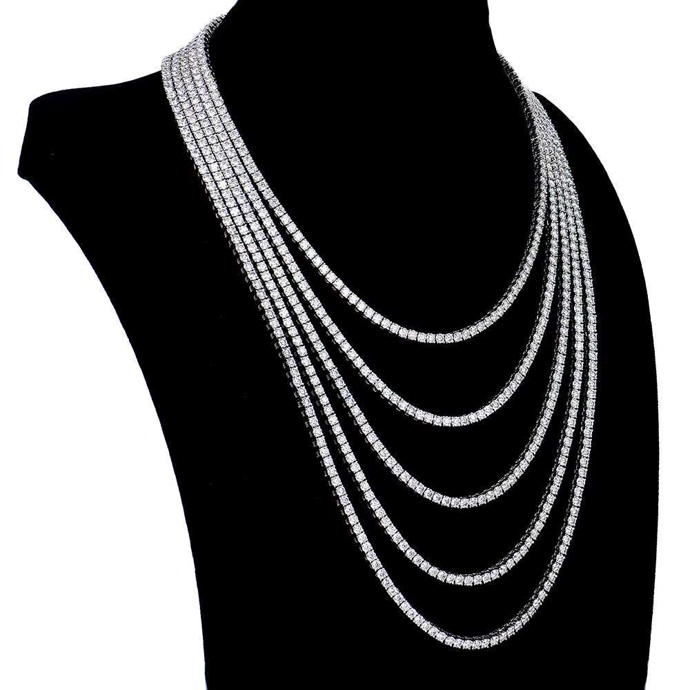 925 Silver Moissanite Tennis Chain 3mm Shining Moissanite Fashion Necklace