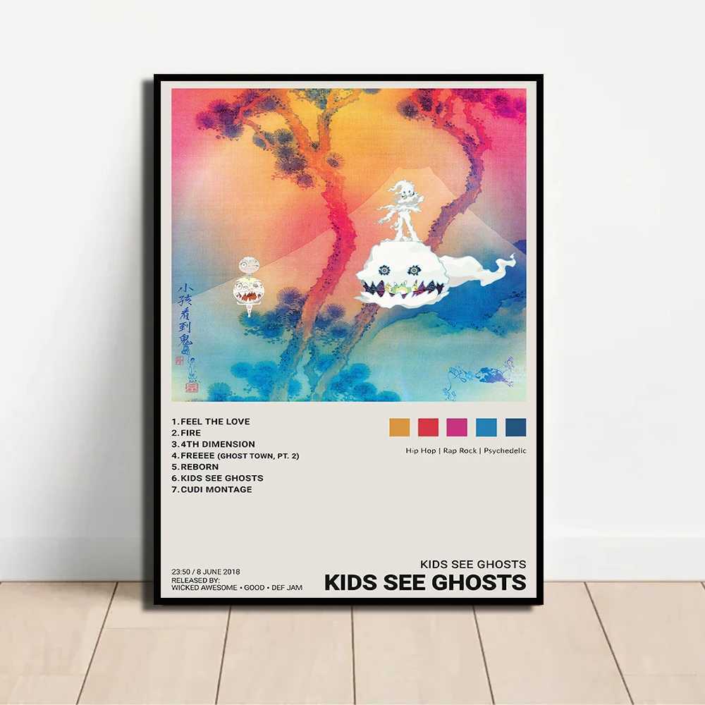 Rap Singer Kanye West Art Poster Pop Music Album Cover High-definition Printed Canvas Painting Home Wall Decoration FramelessC250326