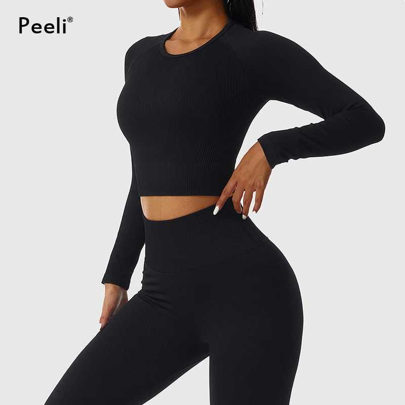 2/3 piece set of womens gym clothing seamless yoga set sports bra top high waisted leg fitness sweatshirt sportswear W250326