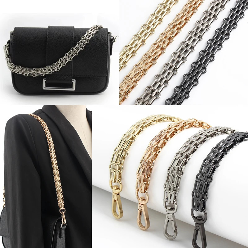 1PC Metal Iron Chain Shoulder Crossbody Bag with Handle Wallet Underarm Bag Removable Chain Strap Replacement 250324