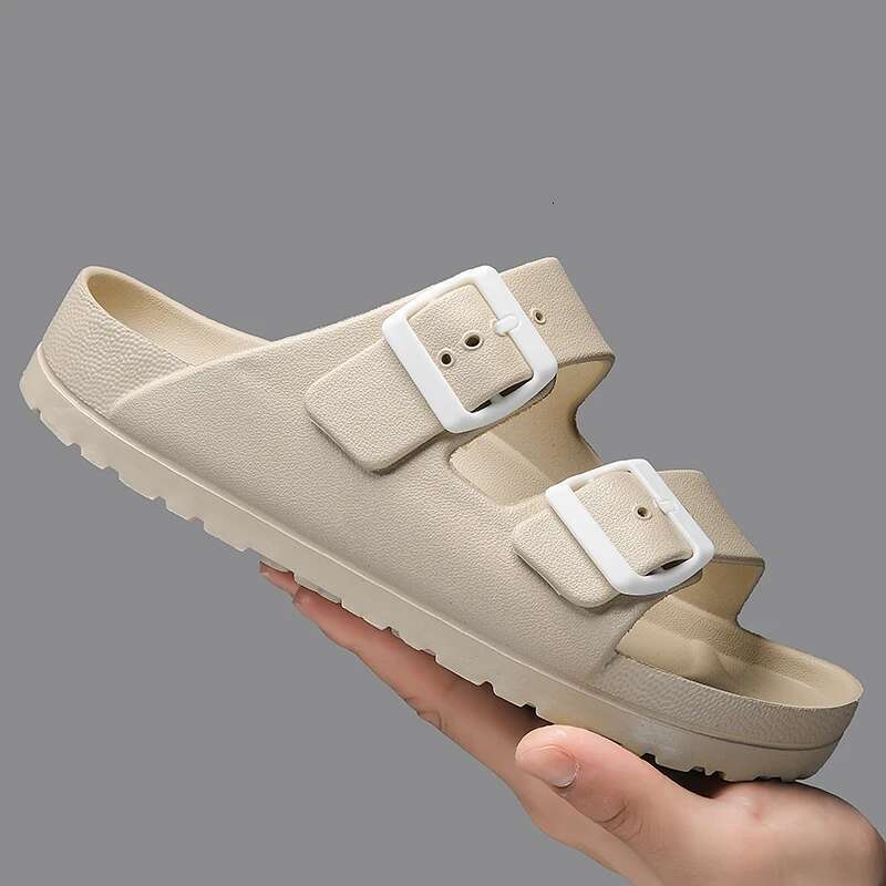 2025 Summer New Women's Classic Designer Fashion Slippers Double Button Beach Sandals Comfortable and Lightweight EVA