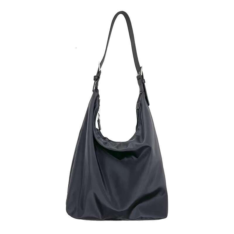 New design nylon large capacity fashionable solid color soft shoulder women's bag simple Korean handbag