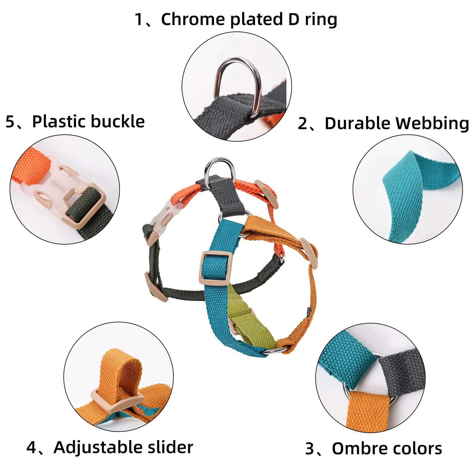 Non pull dog harness suitable for medium-sized and large dogs cotton strap breathable dog harness adjustable easy for pet walking harness training X25