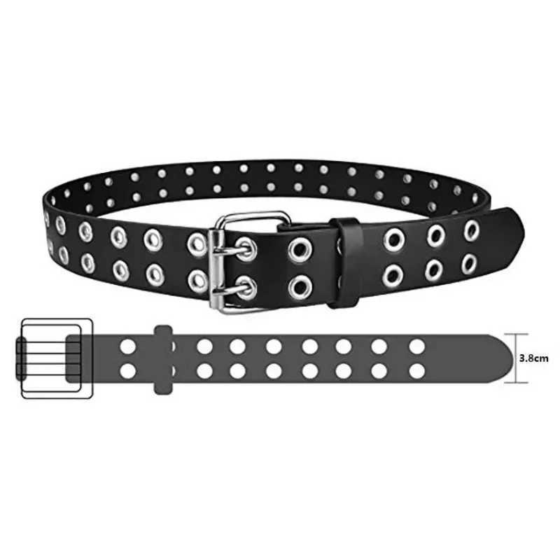 1 piece of new punk style fashionable alloy womens belt chain luxury leather metal pin buckle leather mens belt W250326
