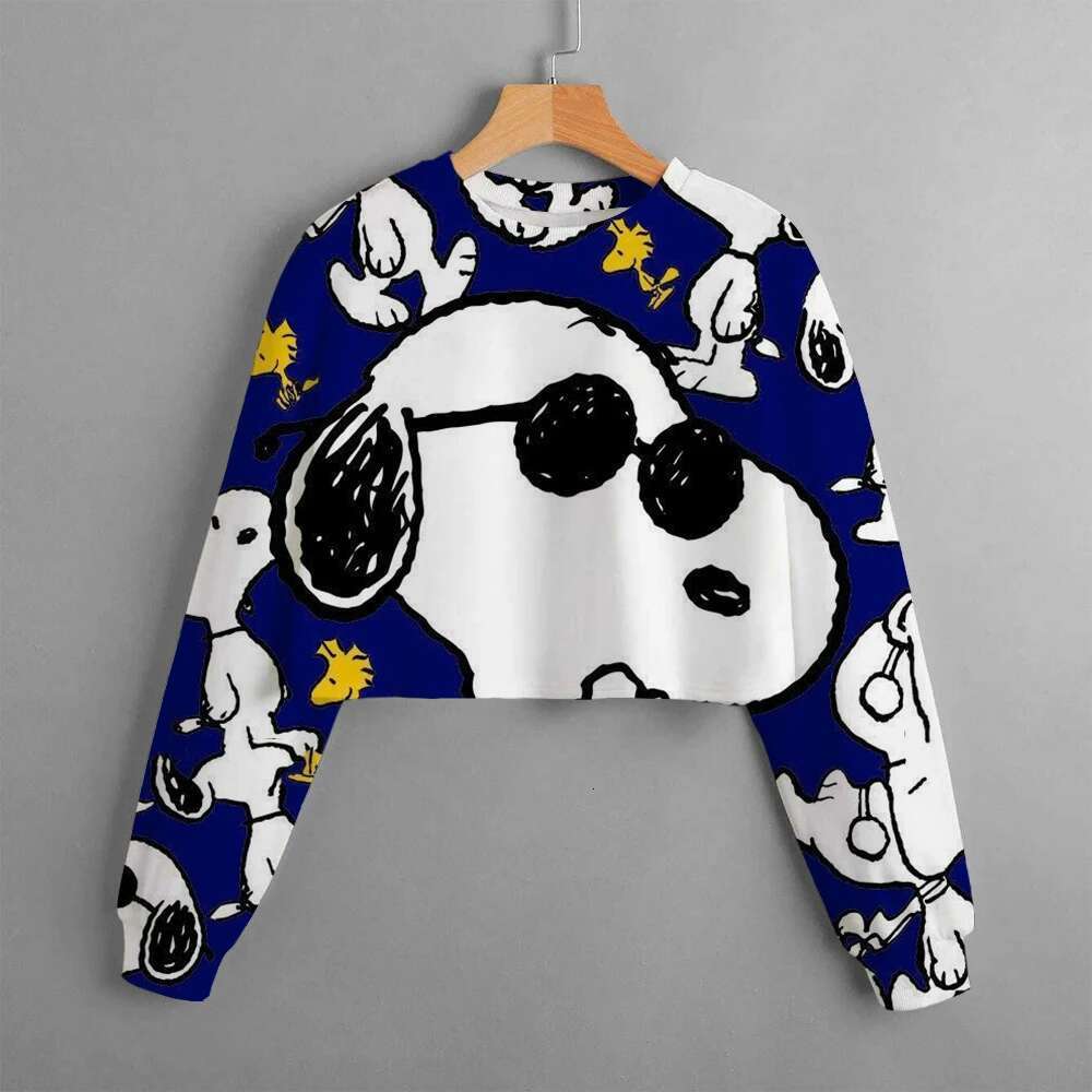 Ddmyshoesvip Casual New Spring Autumn Children Clothing Print Girls Short Hoodie Sweater Comfortable And Cute Top