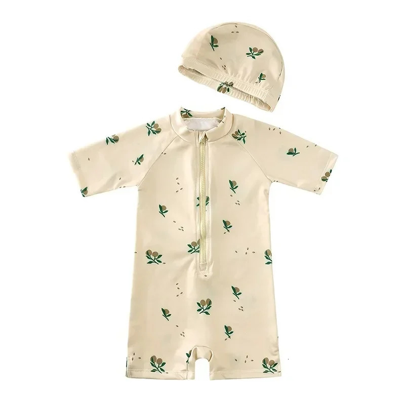 UV Baby Boy Swimsuit One Piece Swimming Jumpsuit Ruffles Bathing Suit SPF 50 Long Sleeve Kids Swimwear for Girls 1-7 Years 250326