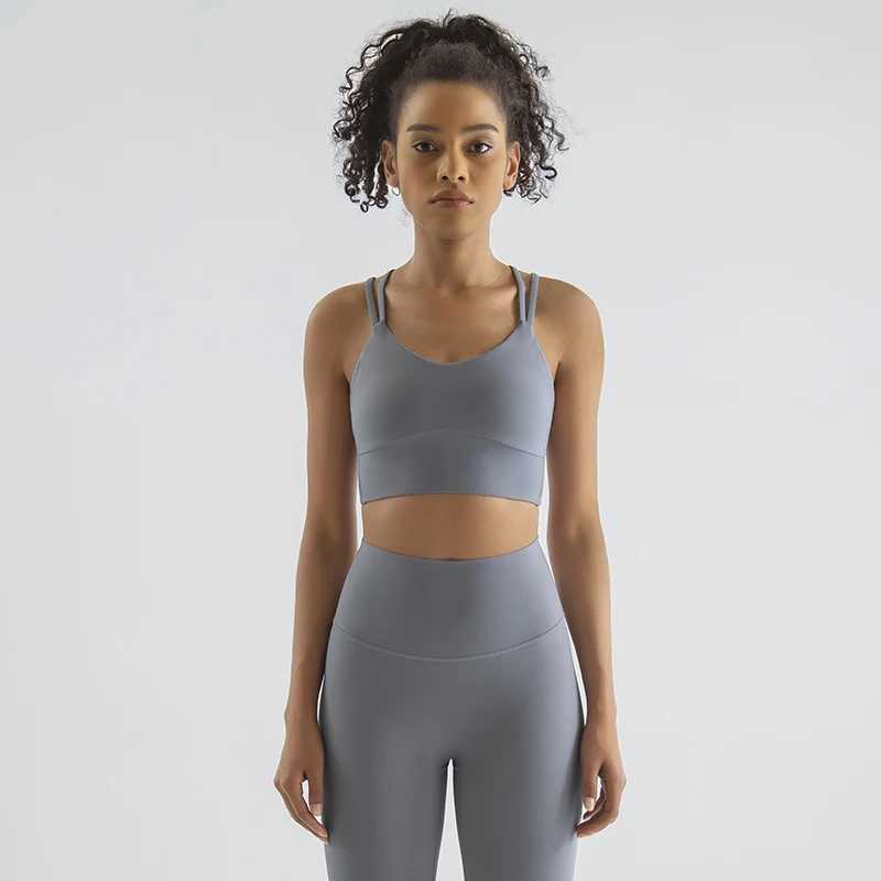 SOISOU New Nylon Yoga Set Womens Track and Field Clothing Fitness Gym Two piece Set Womens Sports Bra Tight corset Womens Sports Clothing Breathable W
