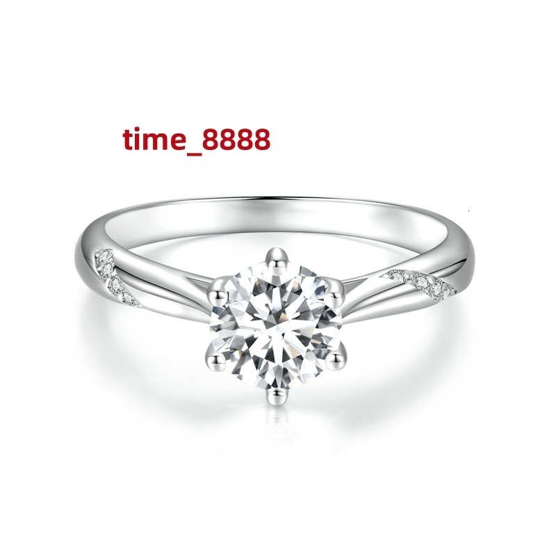 Hot Sale European and American Ins Style Fashion 1 Karat Moissanite Ring S925 Silver Proposal Wedding Ring Women Jewelry Gift