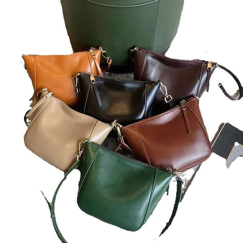 Women Cowhide Genuine Leather Crossbody Bag Ladies Trendy Retro Square Phone Purse Designer Female Shoulder Bags